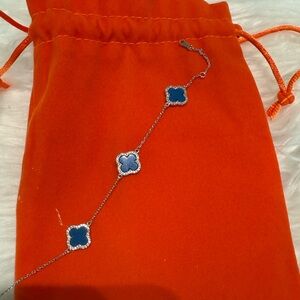 NWT Rachel Zoe  Blue Agate 925 Sterling Bracelet